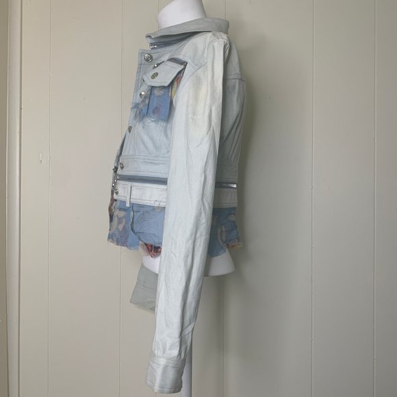 Christian Dior Light Blue Denim Jacket w/ Floral - Picture 8 of 8